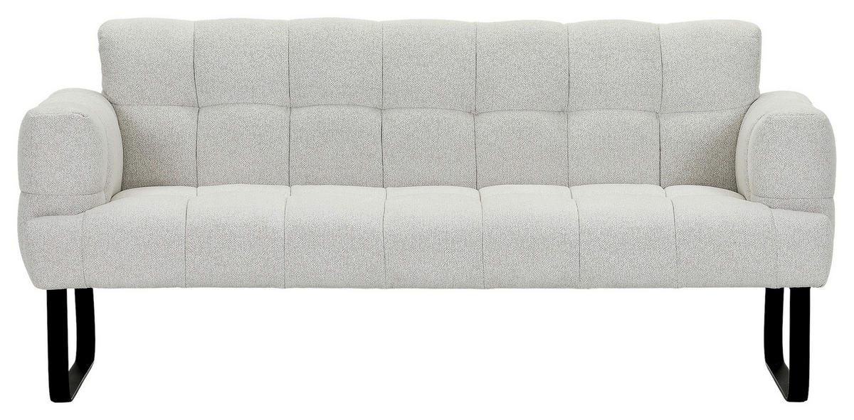 SITZBANK in Textil Beige  - Beige/Schwarz, Design, Textil/Metall (200/91/78cm) - Novel