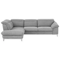 ECKSOFA in Chenille Hellgrau  - Chromfarben/Hellgrau, Design, Textil/Metall (232/293cm) - Livetastic