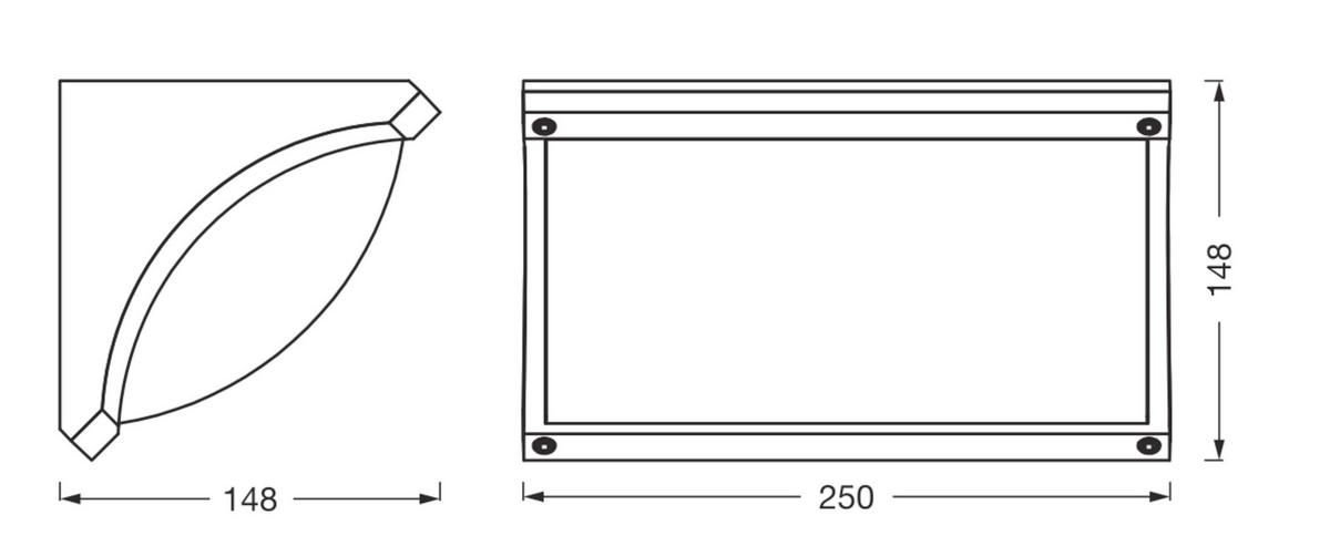 AUßENLEUCHTE 25/14/14,8 cm   - Dunkelgrau, Basics, Kunststoff/Metall (25/14/14,8cm) - Osram