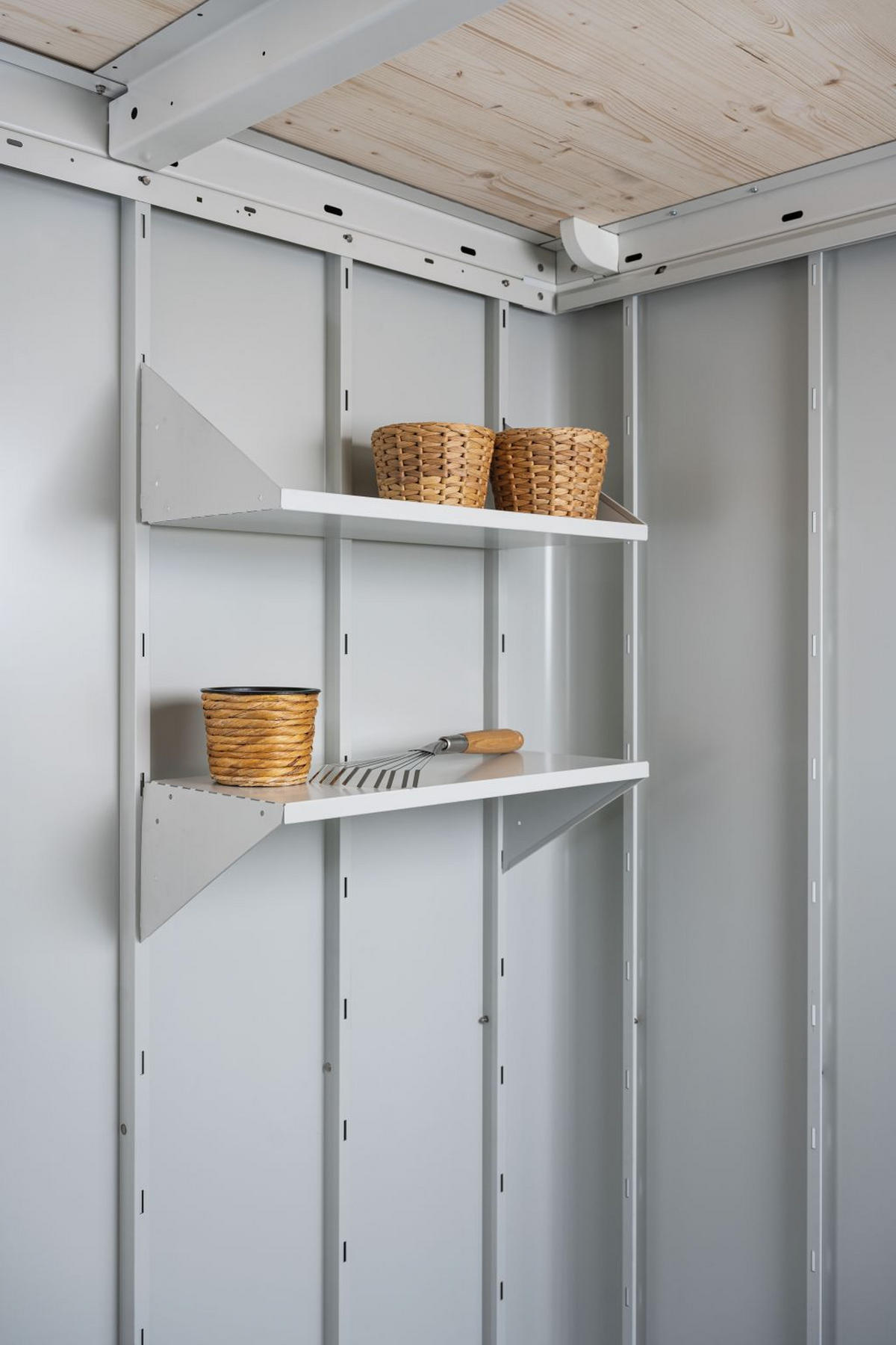 GERÄTEHAUS 236/222/236 cm  - Silberfarben, Design, Metall (236/222/236cm) - Biohort