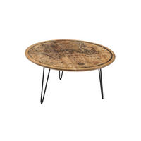 COUCHTISCH in Holz, Metall 90/90/46 cm  - Schwarz/Braun, KONVENTIONELL, Holz/Metall (90/90/46cm) - MID.YOU