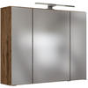 SPIEGELSCHRANK 80/66/20 cm  - Chromfarben/Eiche Wotan, Natur, Glas/Holzwerkstoff (80/66/20cm) - Held