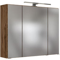 SPIEGELSCHRANK 80/66/20 cm  - Chromfarben/Eiche Wotan, Natur, Glas/Holzwerkstoff (80/66/20cm) - Held