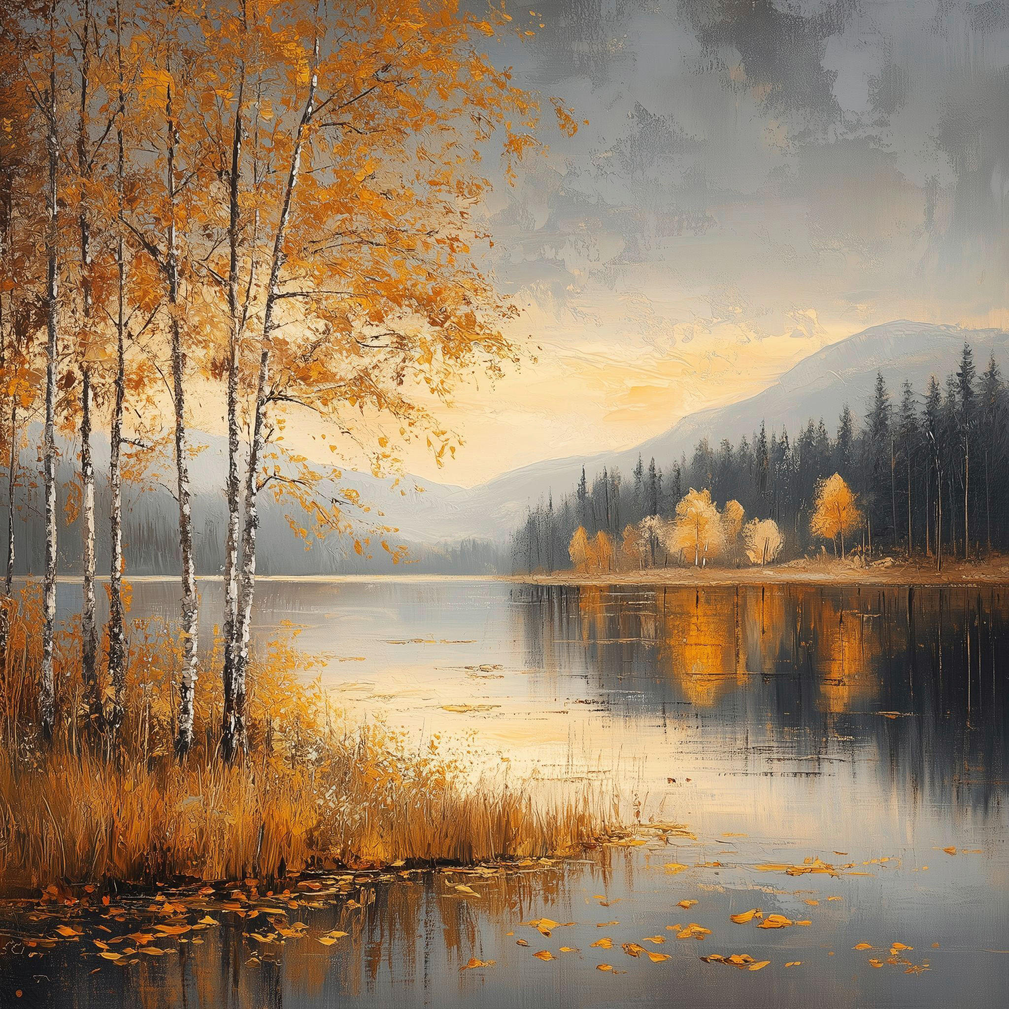 Euroart Metallbild Autumn Landscape II Mehrfarbig 30x30x2 cm