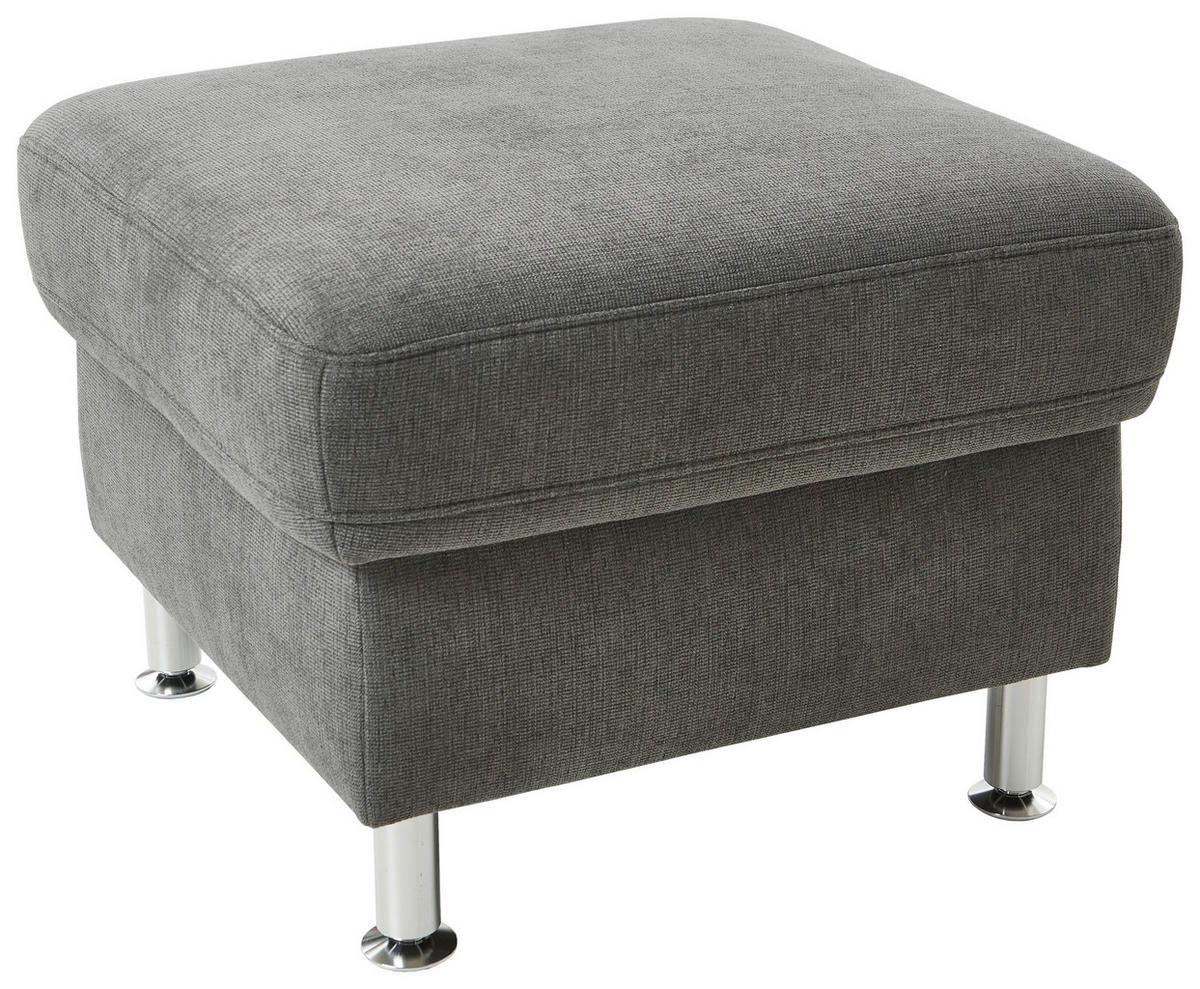 ECKSOFA in Webstoff Dunkelgrau  - Dunkelgrau/Alufarben, Konventionell, Textil/Metall (200/241cm) - Beldomo System