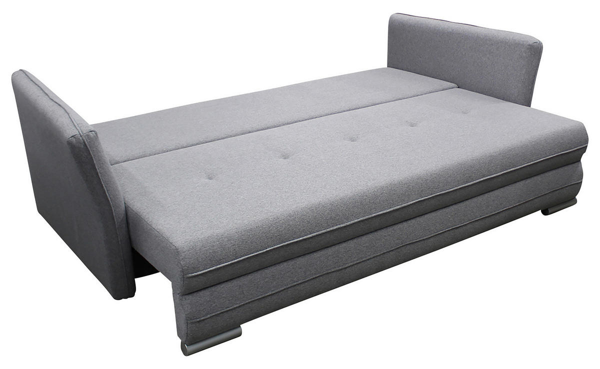 SCHLAFSOFA  mit Webstoff Grau  - Silberfarben/Grau, Design, Kunststoff/Textil (235/83/106cm) - MID.YOU