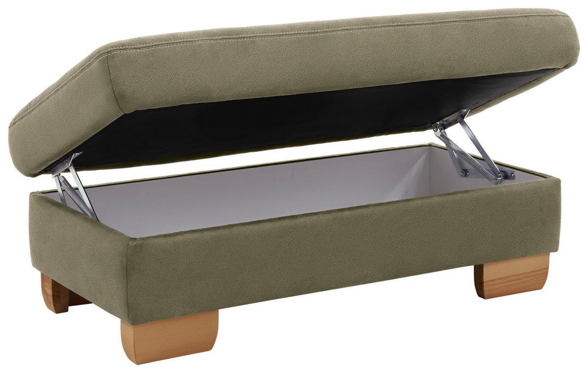ECKSOFA in Mikrofaser Hellgrün  - Wildeiche/Beige, Natur, Holz/Textil (286/236cm) - Voleo