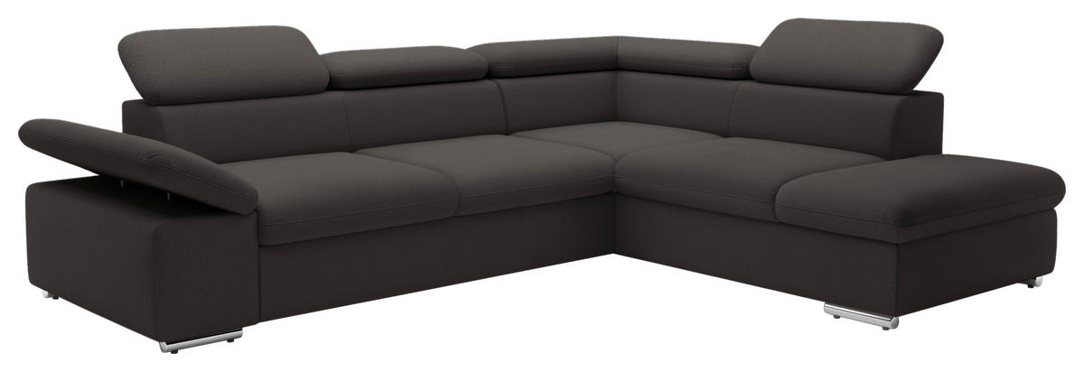 ECKSOFA inkl. Funktion in Flachgewebe Fango  - Fango, Modern, Textil/Metall (274/228cm) - Sit & More