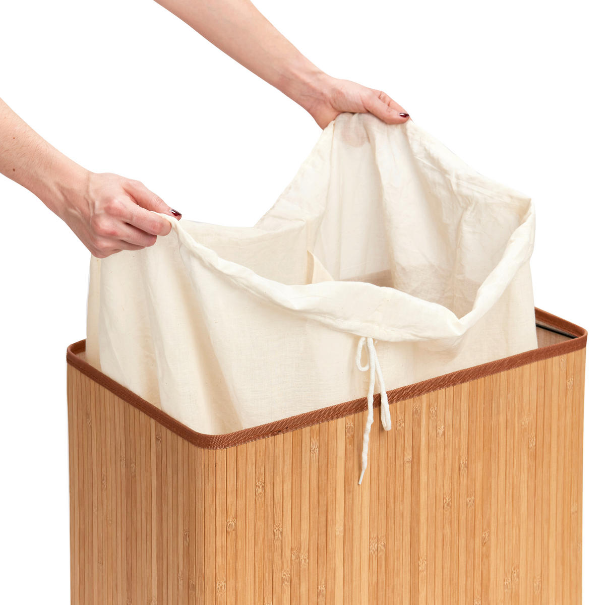 WÄSCHESAMMLER - Naturfarben, Basics, Holz (52/63/32cm) - Zeller Present