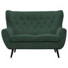 2-SITZER-SOFA Cord Grün  - Schwarz/Grün, Design, Holz/Textil (137/101/95cm) - Stylife