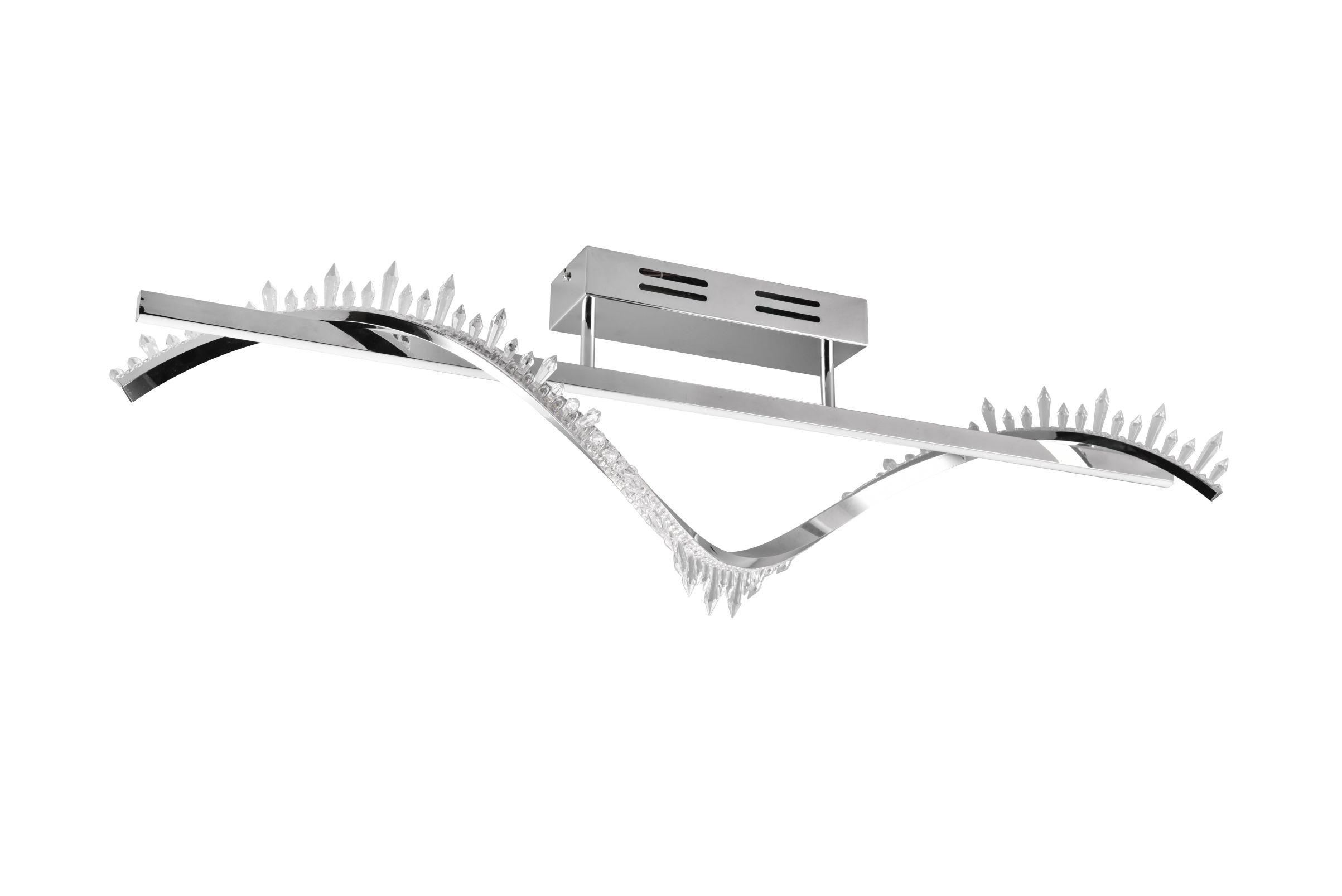 STROPNÉ LED SVIETIDLO, 100/26/29 cm - chrómová, Design, kov (100/26/29cm) - Ambiente