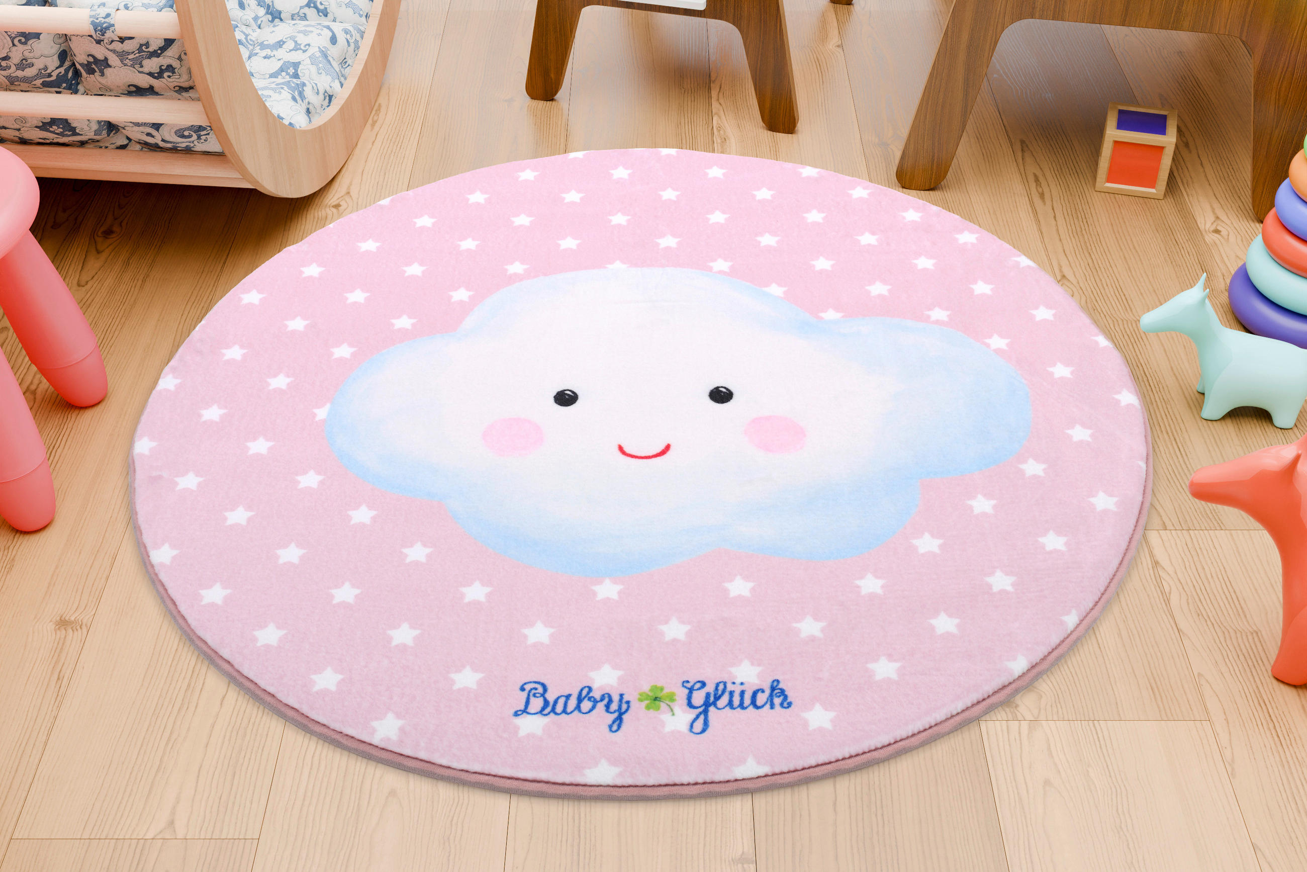 KINDERTEPPICH 100 cm Baby Glück  - Hellrosa, Design, Textil (100cm)