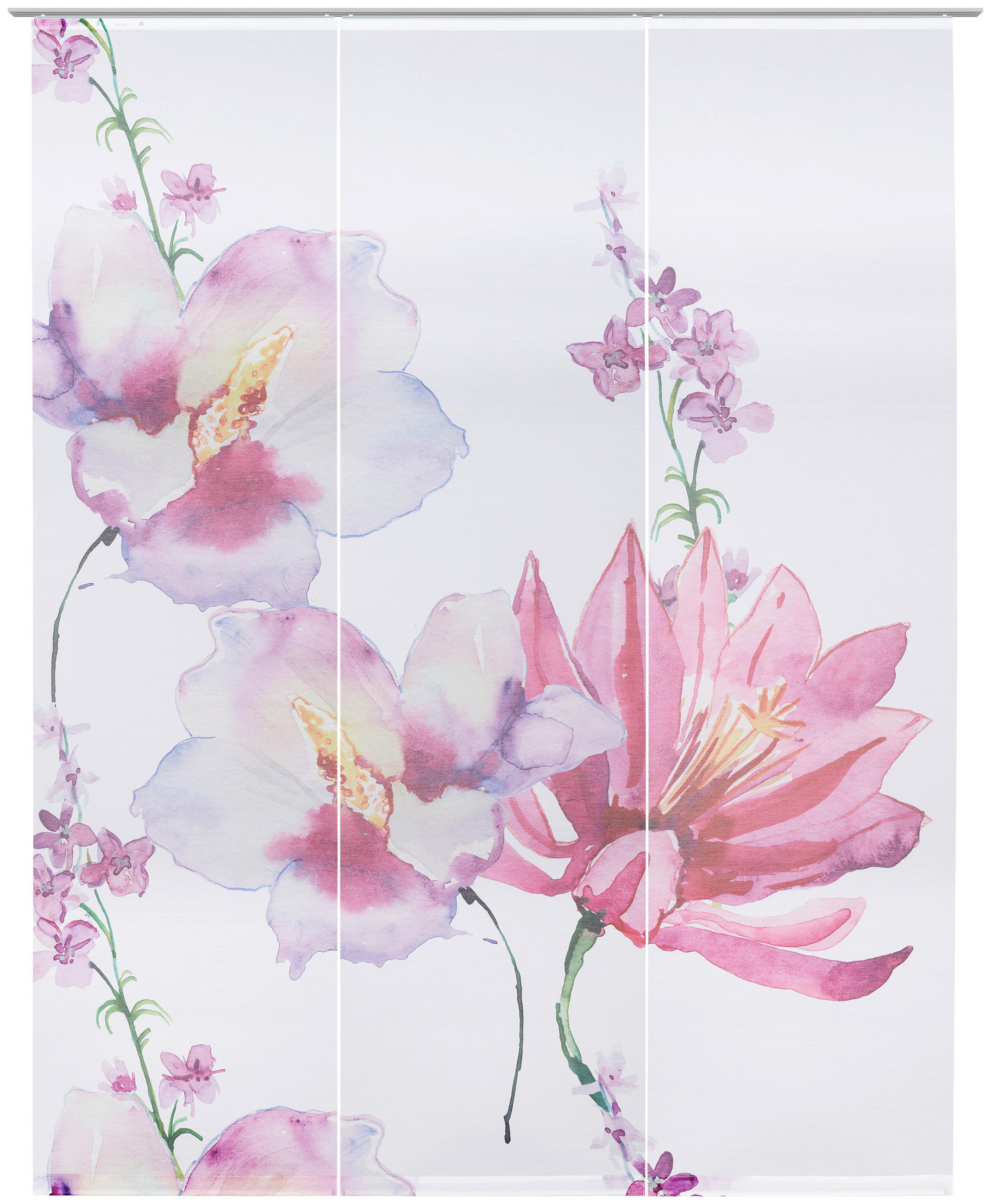 FLÄCHENVORHANG in Rosa, Weiß halbtransparent  - Rosa/Weiß, Design, Textil (3x60/255cm) - Novel