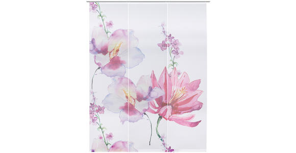 FLÄCHENVORHANG in Rosa, Weiß halbtransparent  - Rosa/Weiß, Design, Textil (3x60/255cm) - Novel