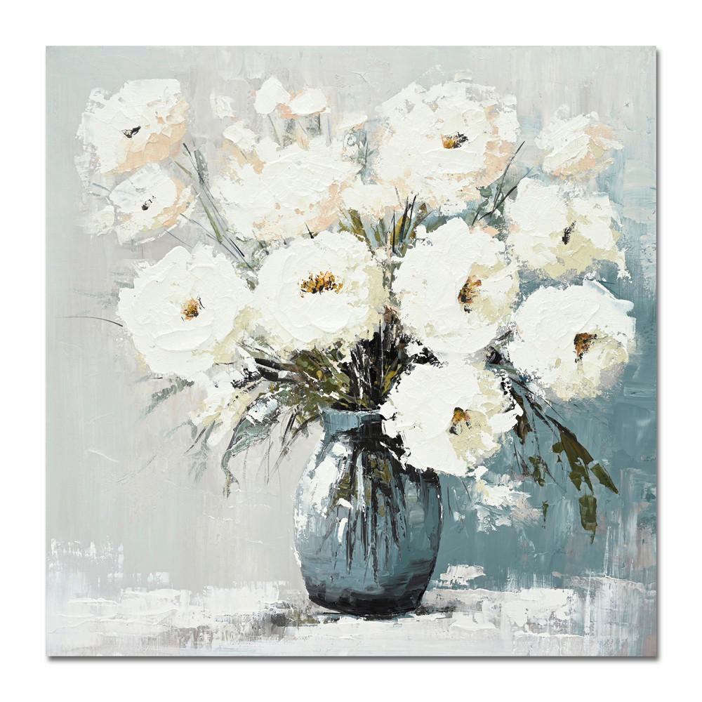 OBRAZ NA PLÁTNE, kvety, 100/100 cm  - Design, drevo (100/100cm)