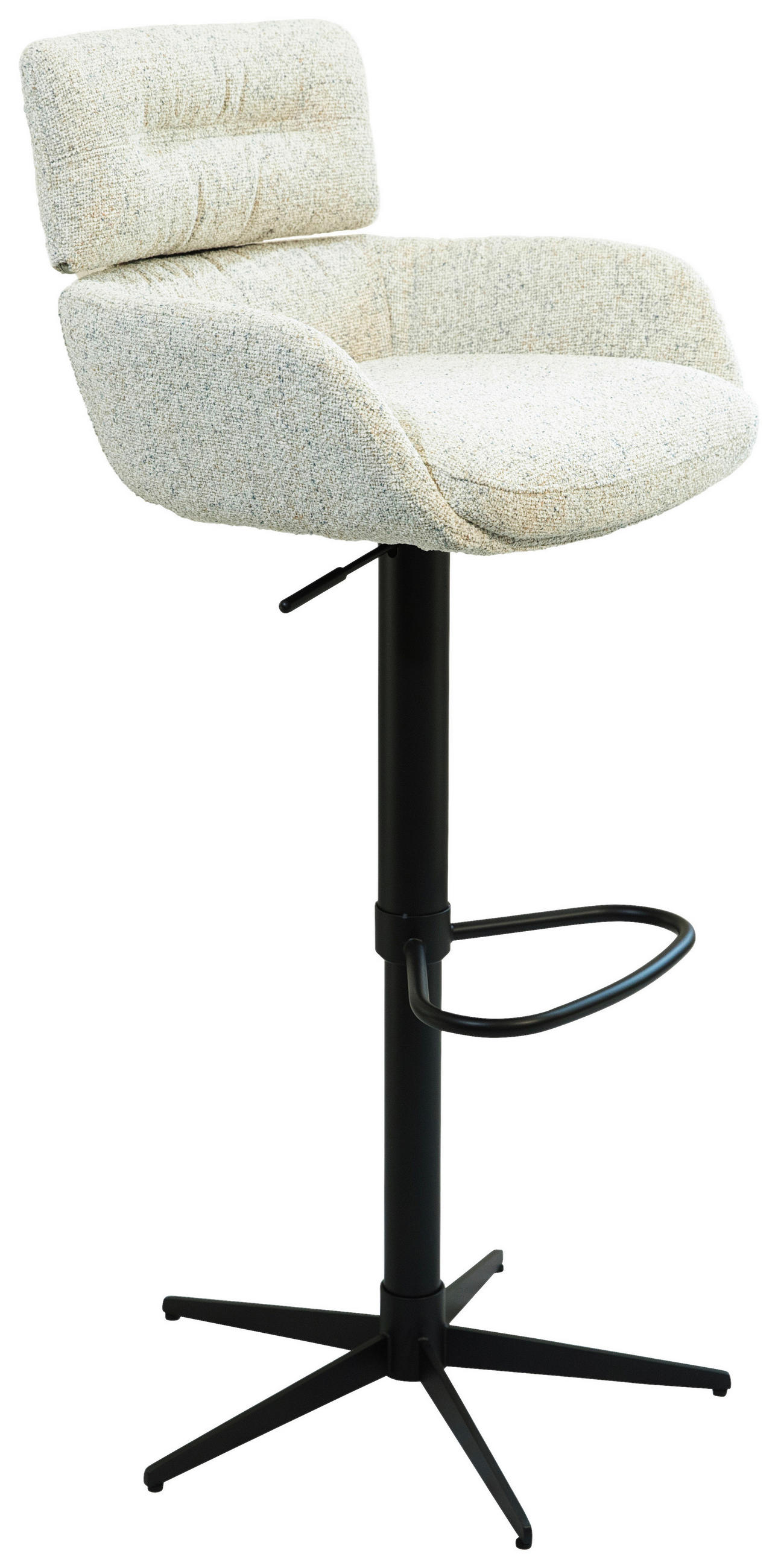 BARHOCKER Webstoff Schwarz, Beige Eisen Sitzfläche 360° drehbar  - Beige/Schwarz, Design, Textil/Metall (54/105/53cm) - Dieter Knoll