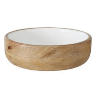 SCHALE   - Naturfarben/Weiß, Basics, Holz (24,5/7,5cm) - Ambia Home