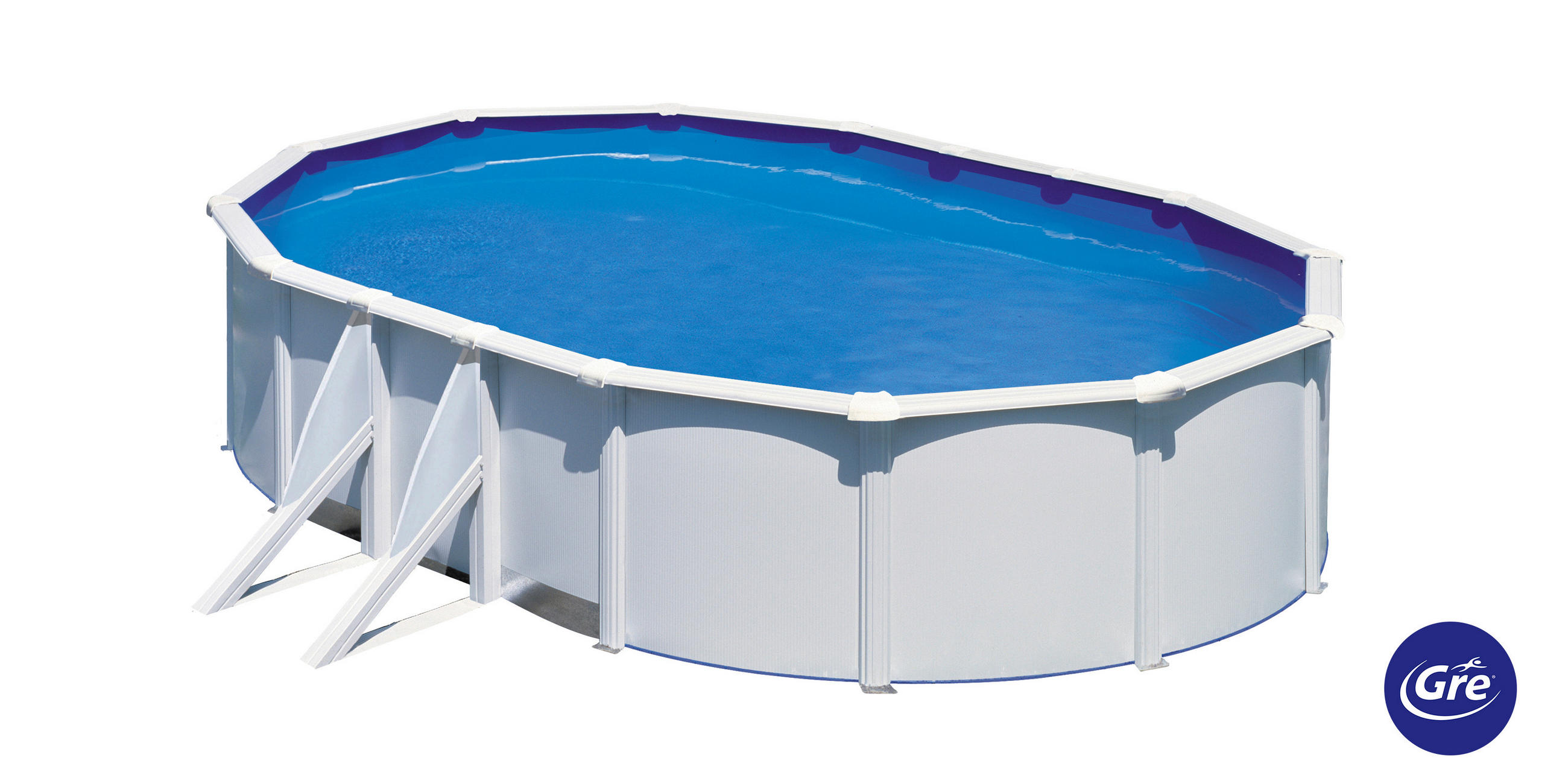 POOL-SET 2024 610/375/120 cm  - Weiß, KONVENTIONELL, Metall (610/375/120cm) - Gre