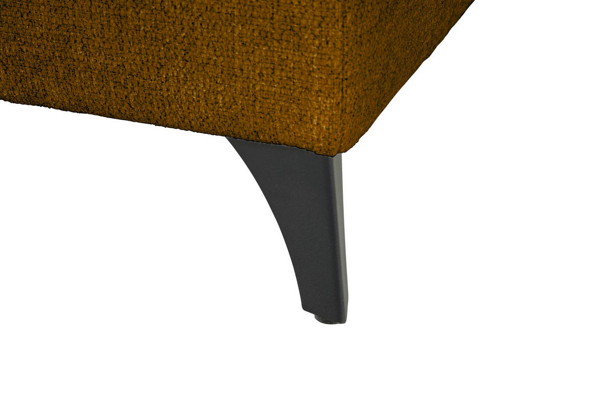 WOHNLANDSCHAFT Senfgelb Chenille  - Senfgelb/Schwarz, KONVENTIONELL, Textil/Metall (188/340/160cm) - Xora
