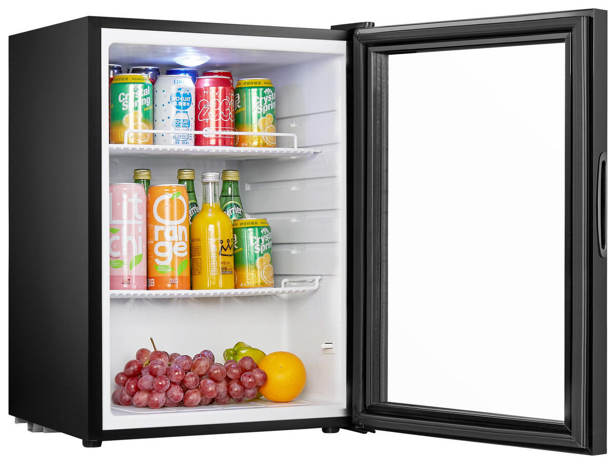 MINIKÜHLSCHRANK 47,4/64/45 cm BG-65  - Schwarz, Basics, Glas/Metall (47,4/64/45cm) - Atrigo
