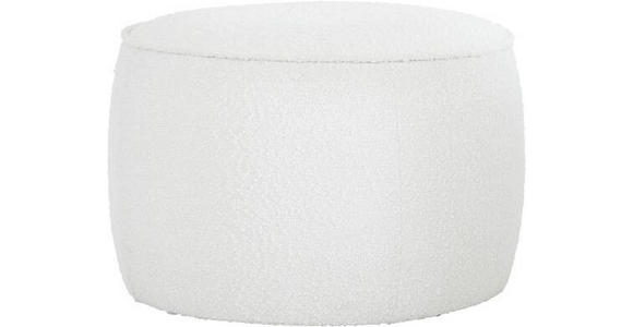 HOCKER Bouclé Weiß  - Weiß, Trend, Textil (60,5/40/60,5cm) - Xora