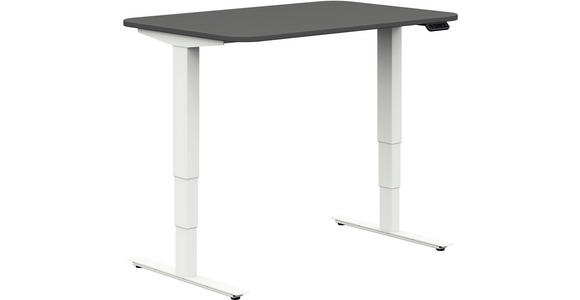 SCHREIBTISCH 120/80/64-128 cm  in Graphitfarben, Weiß  - Graphitfarben/Weiß, Design, Holzwerkstoff/Metall (120/80/64-128cm) - Cantus