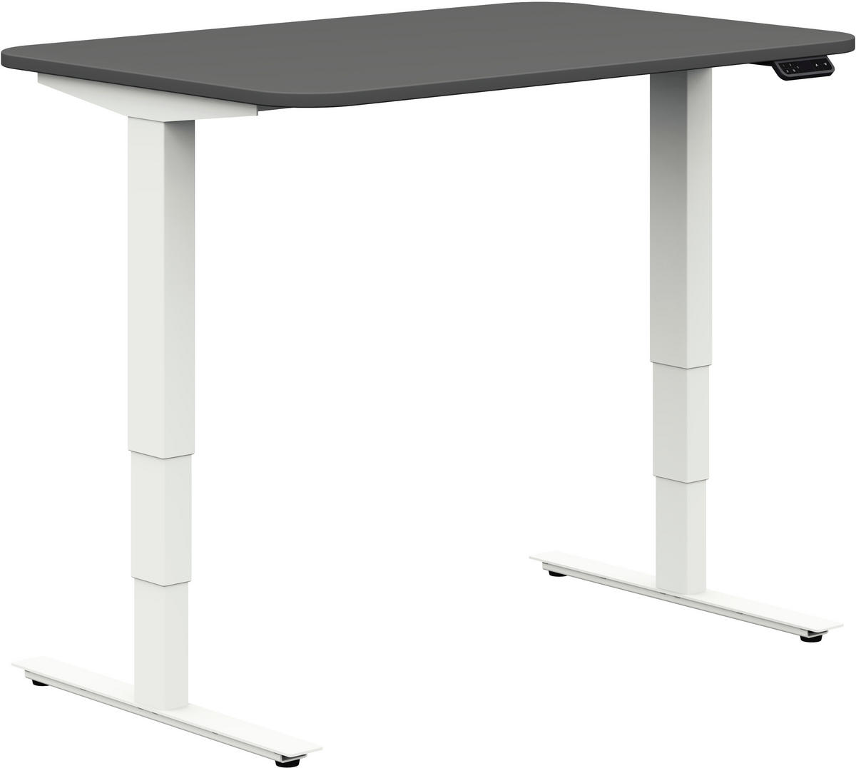 SCHREIBTISCH höhenverstellbar  - Weiß, Design, Holzwerkstoff/Metall (120/80/64-128cm) - Cantus