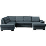 WOHNLANDSCHAFT  in Webstoff Blau  - Blau/Dunkelbraun, KONVENTIONELL, Kunststoff/Textil (183/319/166cm) - Cantus