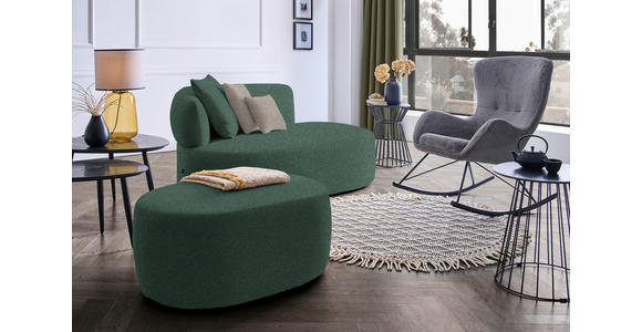 RÉCAMIERE in Plüsch Dunkelgrün, Graubraun  - Dunkelgrün/Graubraun, MODERN, Kunststoff/Textil (166/86/105cm) - Hom`in