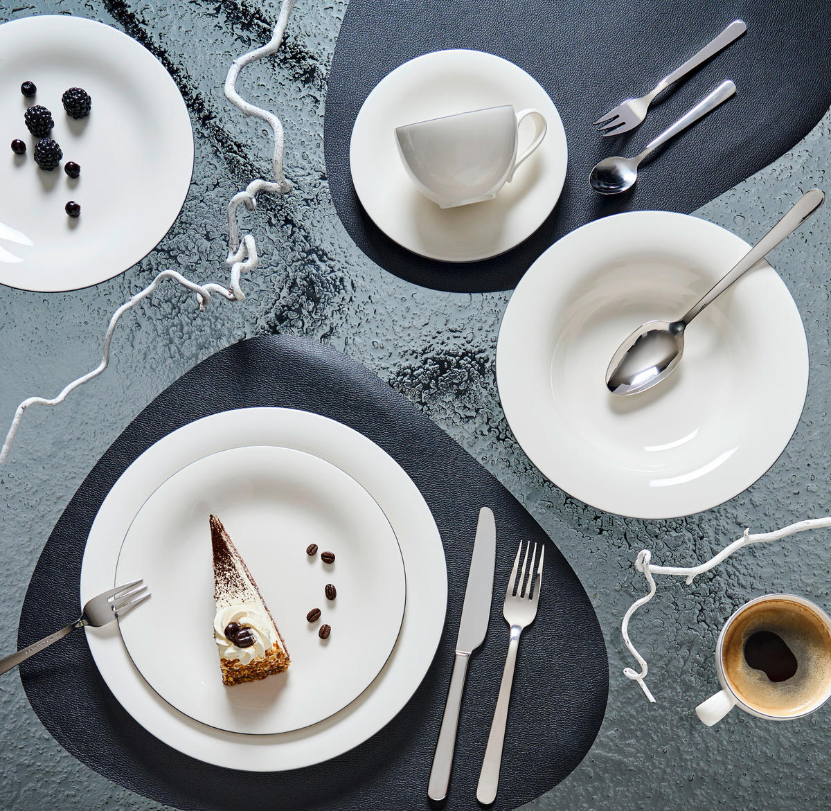 JEDILNI SERVIS  Grey Lines     12-delni   - siva/bela, Konvencionalno, keramika (6,00kg) - Villeroy & Boch