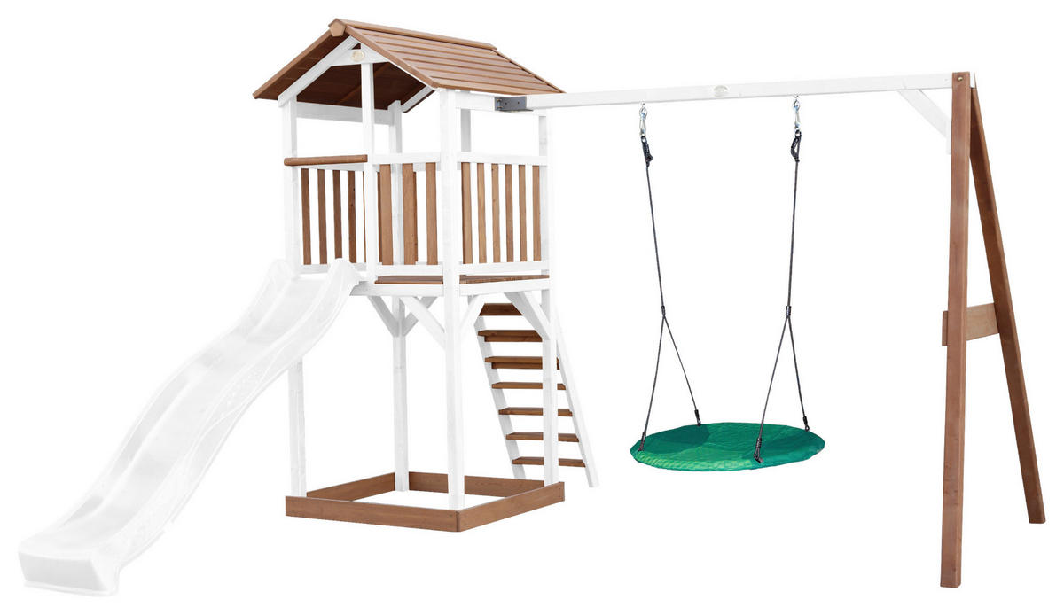 SPIELTURM 356,6/241,9/349 cm  - Weiss/Braun, Konventionell, Holz/Kunststoff (356,6/241,9/349cm)