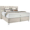 BOXSPRINGBETT 180/200 cm  in Beige  - Beige/Silberfarben, Konventionell, Textil/Metall (180/200cm) - Ambiente