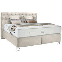 BOXSPRINGBETT 180/200 cm  in Beige  - Beige/Silberfarben, Konventionell, Textil/Metall (180/200cm) - Ambiente