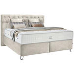 BOXSPRINGBETT 180/200 cm  in Beige  - Beige/Silberfarben, KONVENTIONELL, Textil/Metall (180/200cm) - Ambiente