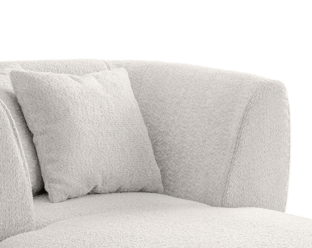 XXL-SESSEL in Bouclé Weiss  - Weiss/Schwarz, Modern, Holz/Textil (108/84/155cm) - MID.YOU