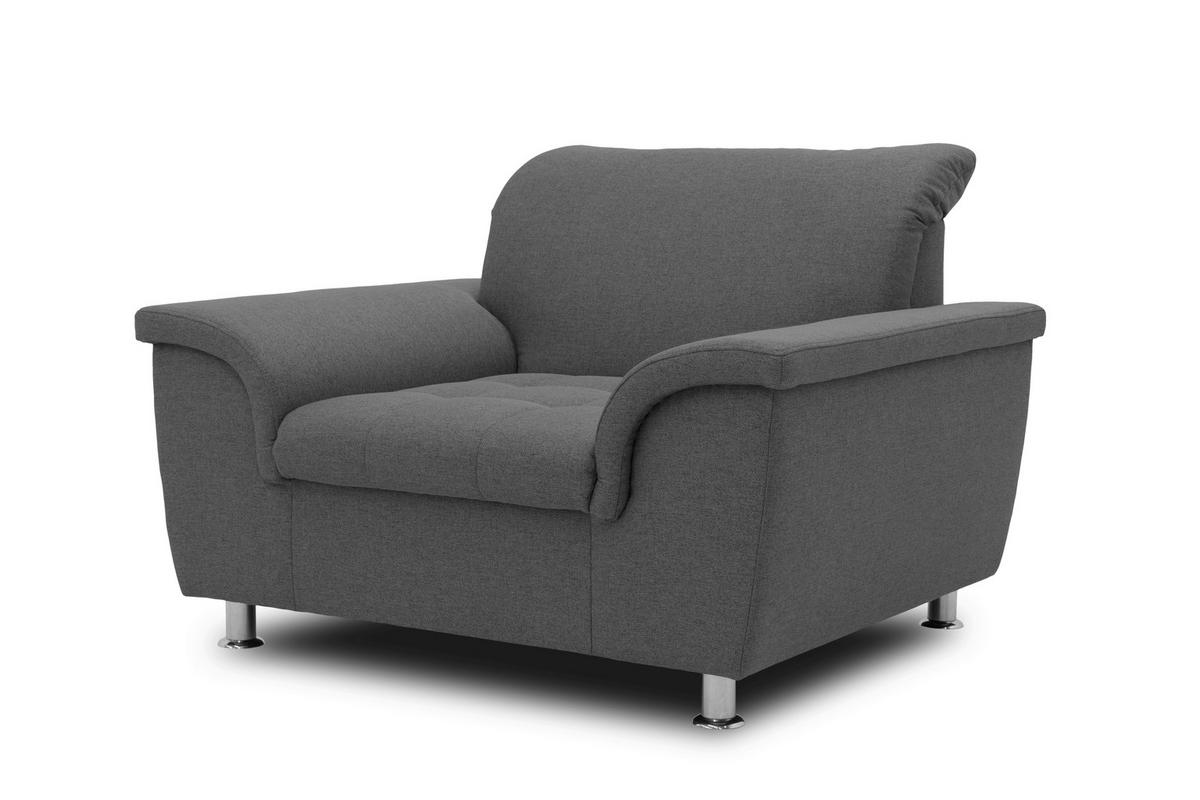 SESSEL Webstoff Grau    - Chromfarben/Grau, KONVENTIONELL, Textil/Metall (120/81/105cm) - MID.YOU