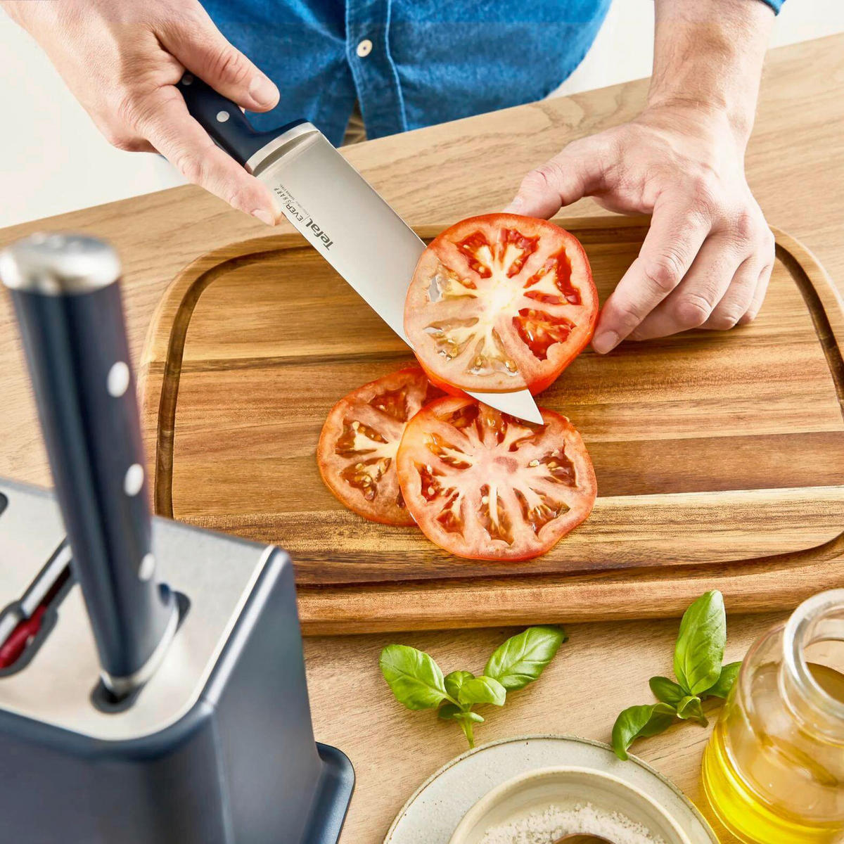 BLOK NA NOŽE  6dílné - tmavě modrá, Konvenční, kov/plast - Tefal