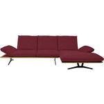 ECKSOFA in Flachgewebe Bordeaux  - Bordeaux/Schwarz, Design, Holz/Textil (314/159cm) - Dieter Knoll