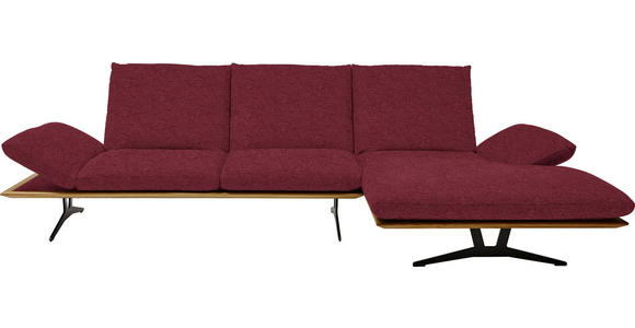 ECKSOFA in Flachgewebe Bordeaux  - Bordeaux/Schwarz, Design, Holz/Textil (314/159cm) - Dieter Knoll