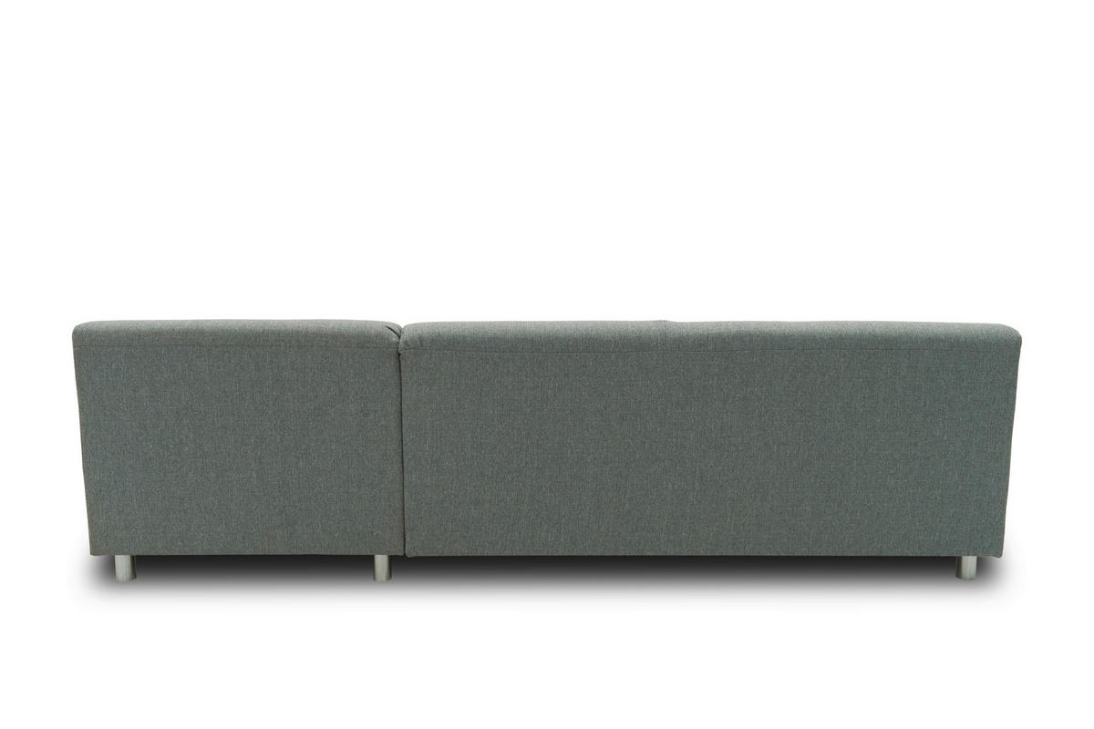 ECKSOFA Silberfarben Webstoff  - Chromfarben/Silberfarben, KONVENTIONELL, Textil/Metall (251/150cm) - MID.YOU