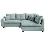 ECKSOFA  in Plüsch Mintgrün  - Schwarz/Mintgrün, KONVENTIONELL, Kunststoff/Textil (249/175cm) - Carryhome