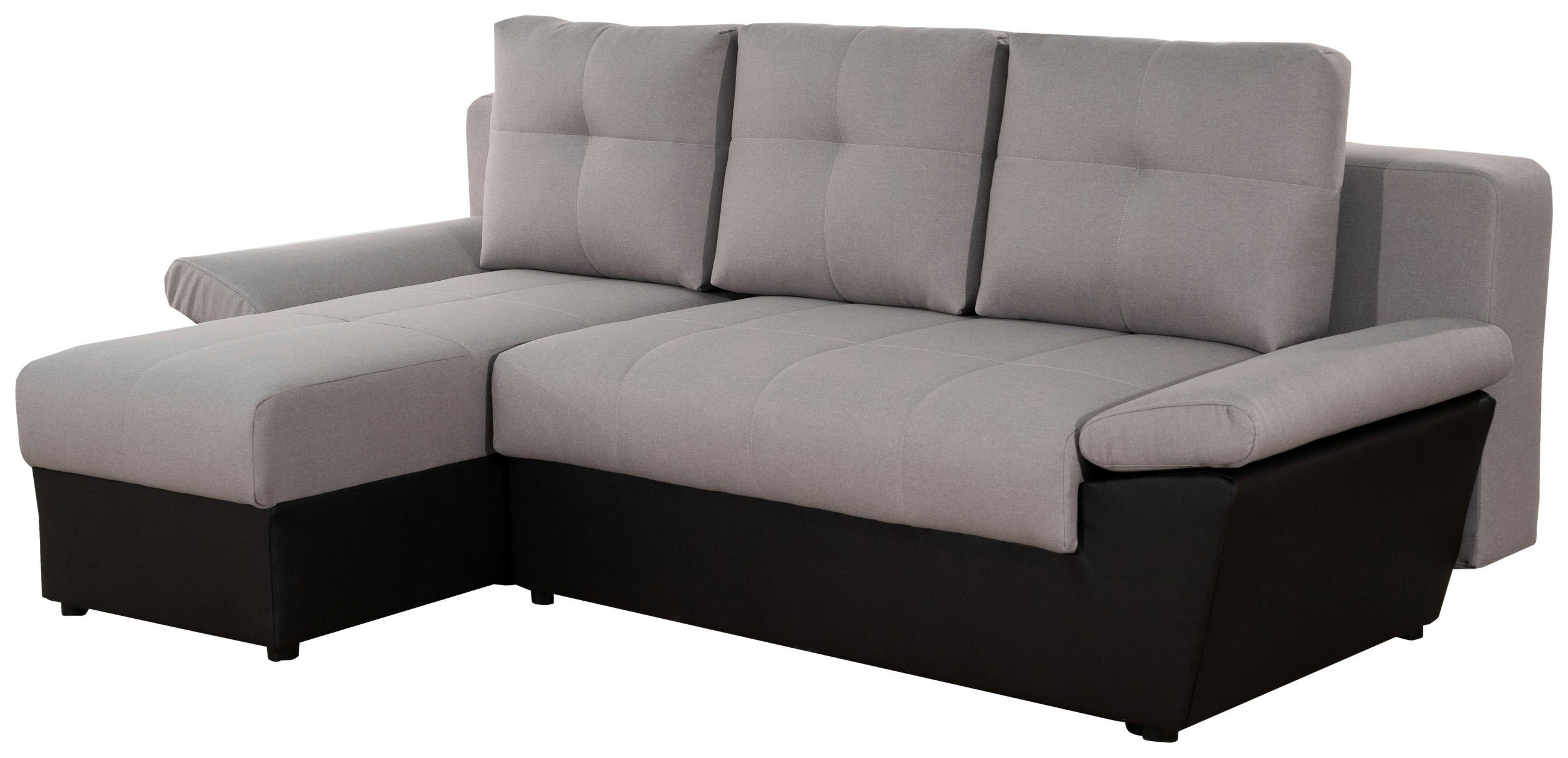ECKSOFA Taupe, Dunkelbraun Velours  - Taupe/Dunkelbraun, Design, Holz/Kunststoff (145/217cm) - MID.YOU