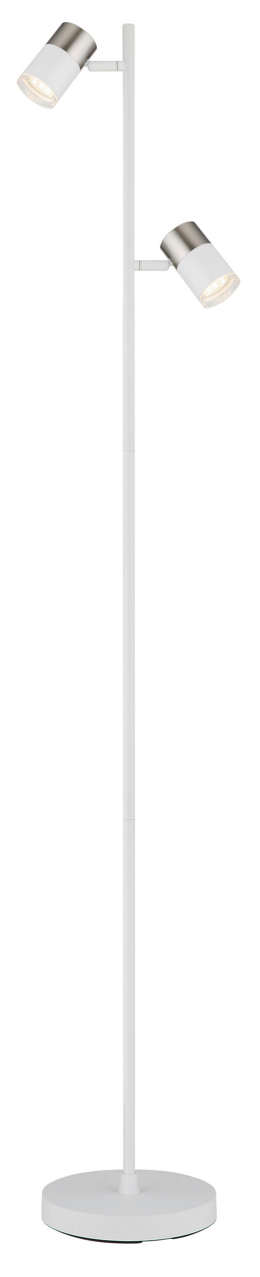 LAMPADAR - culoare nichel/alb, Basics, plastic/metal (21,5/23/154cm) - Globo