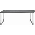 SCHREIBTISCH 200/80-100/68-82 cm Grau, Weiß  - Weiß/Grau, Basics, Holzwerkstoff/Metall (200/80-100/68-82cm) - Moderano