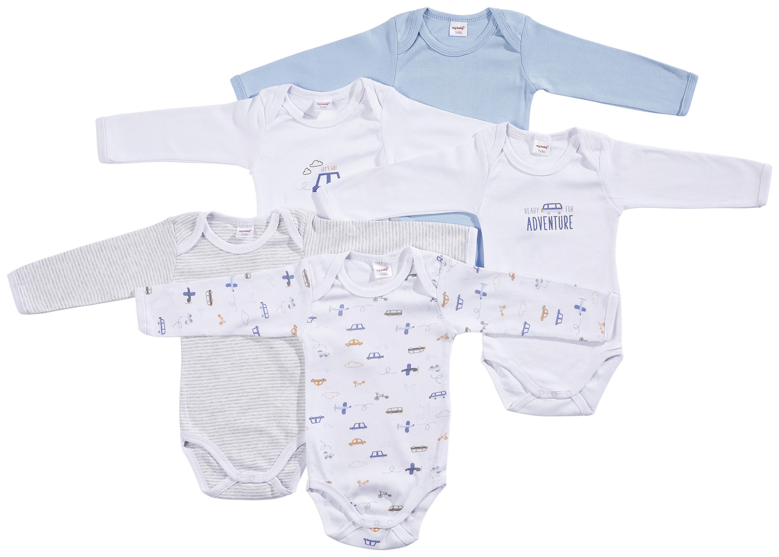 BABYBODY-SET  - Blau/Orange, Basics, Textil (74/80null) - My Baby Lou