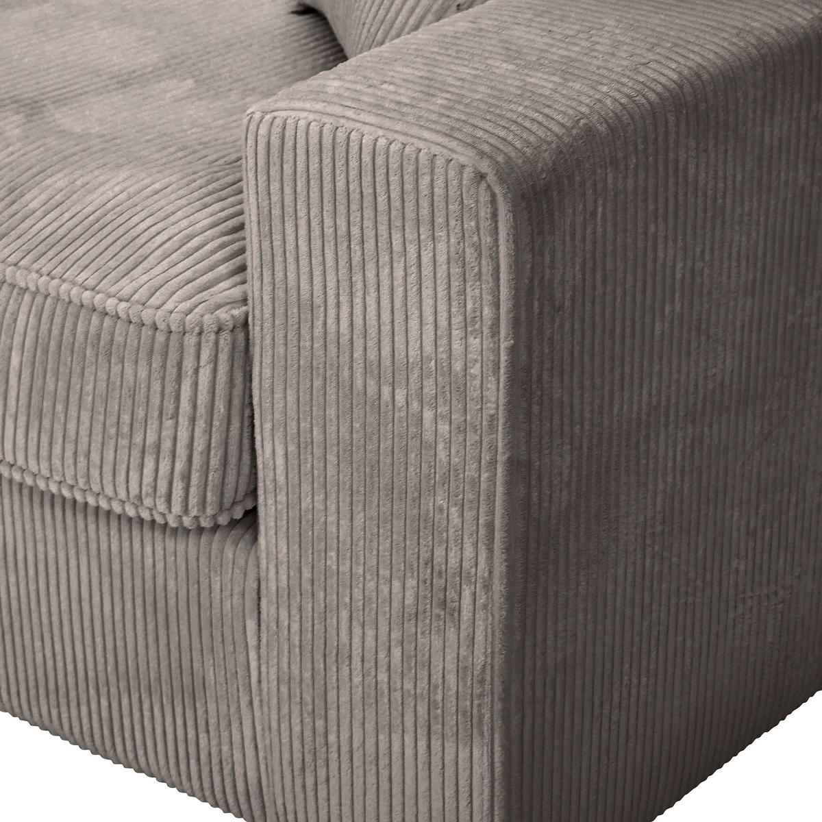 ECKSOFA Taupe Cord Zierkissen, Rückenkissen, Rücken echt  - Taupe/Schwarz, MODERN, Kunststoff/Textil (228/307cm) - Carryhome
