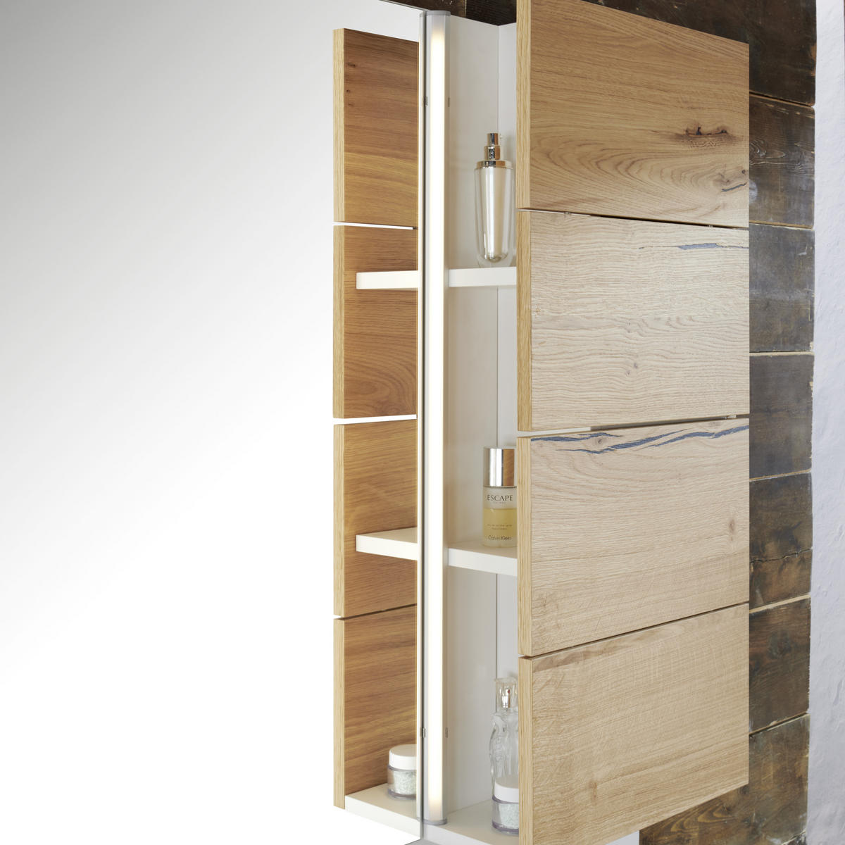 BADEZIMMER  in 180 cm  - Eichefarben/Weiß, KONVENTIONELL, Glas/Keramik (180cm) - Moderano