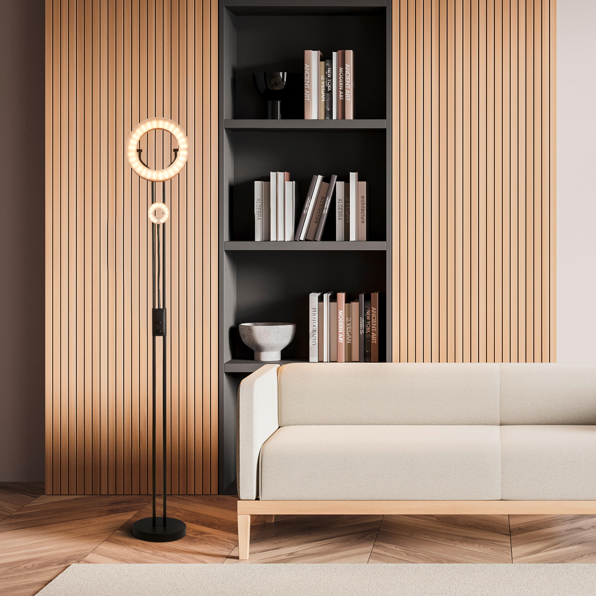 LED-GOLVLAMPA Mother & Child 28/180 cm    - mässingsfärgad, Modern, metall/plast (28/180cm)