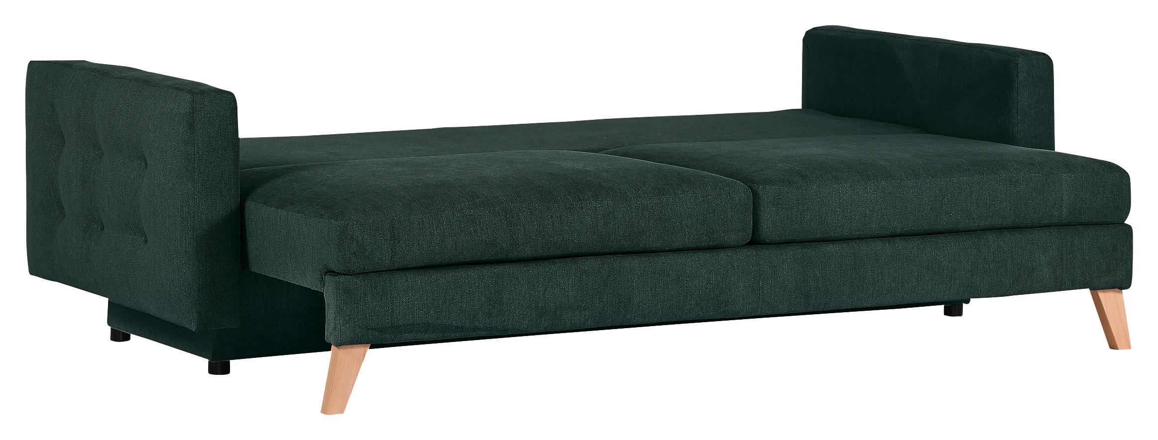 BÄDDSOFFA i flatväv mörkgrön  - mörkgrön/naturfärgad, Klassisk, textil (225/70/98cm) - Livetastic