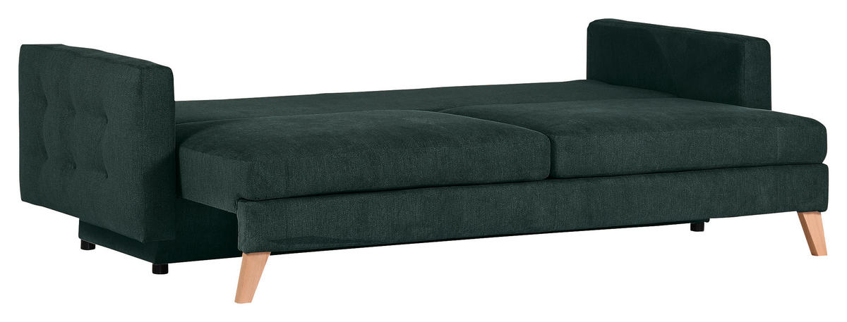 BÄDDSOFFA i flatväv mörkgrön  - mörkgrön/naturfärgad, Klassisk, textil (225/70/98cm) - Livetastic